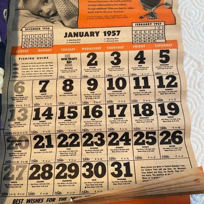 Vintage 1954 nude calendar & baby calendar
