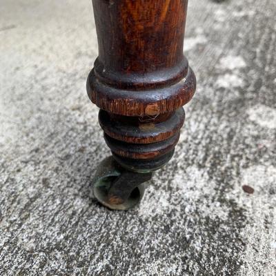 Set of Six Antique Carved Wood Teal Chairs (G-HS)