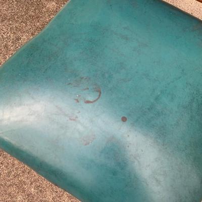 Set of Six Antique Carved Wood Teal Chairs (G-HS)