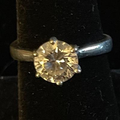 2 CARAT STERLING SILVER SOLITAIRE RING