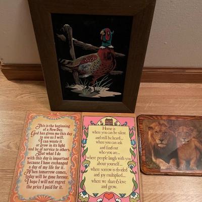 Pheasant pic and other wood decor