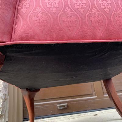 Queen Anne Style Wingback Armchair with Down Cushion (G-HS)