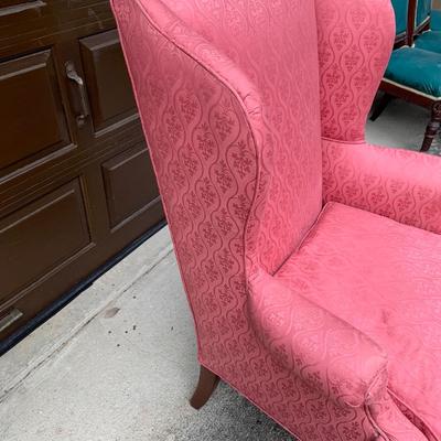 Queen Anne Style Wingback Armchair with Down Cushion (G-HS)