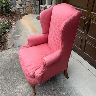 Queen Anne Style Wingback Armchair with Down Cushion (G-HS)