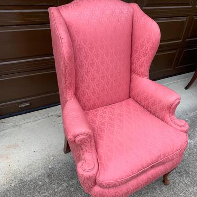 Queen Anne Style Wingback Armchair with Down Cushion (G-HS)