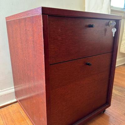 Two (2) Drawer File Cabinet on Wheels W/ Keys