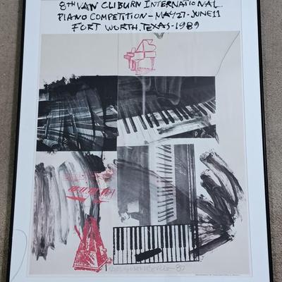LOT 4MB: Robert Rauschenberg, Signed Official Poster of 8th Van Cliburn International Piano Competition 1989