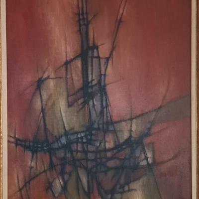 LOT 37MB: MCM Abstract Oil Painting, 