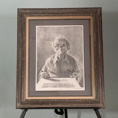 LOT 39M: Etched Self-Portrait by Rapheal Soyer