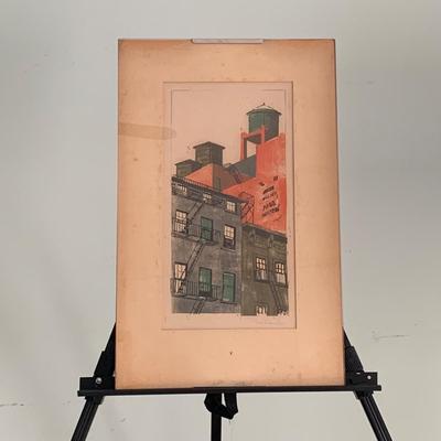 LOT 53M: Signed Industrial Lithograph Vineland artist Fred Manders