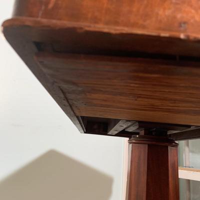 LOT 63M: Antique Adjustable Reading Table & Vintage Lamp