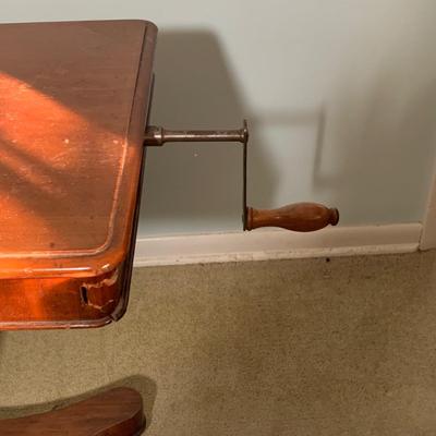 LOT 63M: Antique Adjustable Reading Table & Vintage Lamp