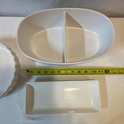 White Quiche dish, Threshold serving dish, Strawberry St. serving dish