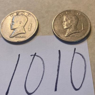 1974 & 1972 Philippines 1 Piso Coins