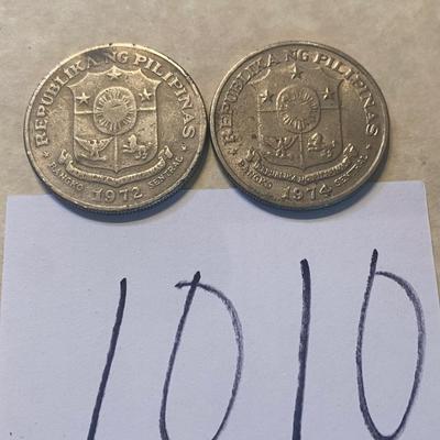 1974 & 1972 Philippines 1 Piso Coins