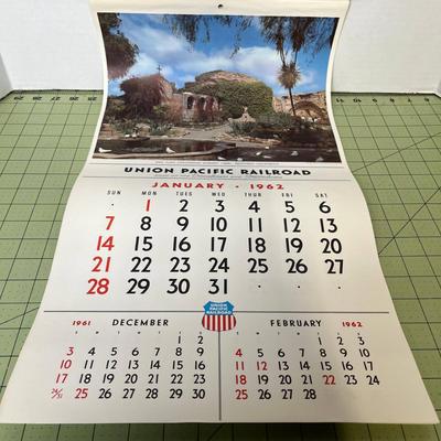 1962 Vintage Union Pacific Railroad Calendar