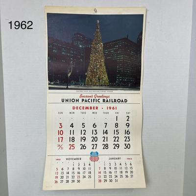 1962 Vintage Union Pacific Railroad Calendar