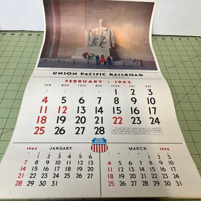 1962 Vintage Union Pacific Railroad Calendar