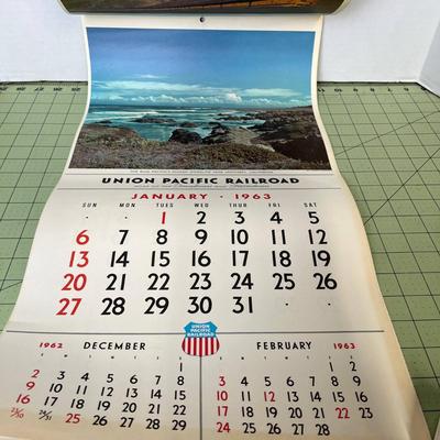 1963 Vintage Union Pacific Railroad Calendar