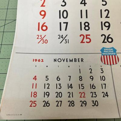 1963 Vintage Union Pacific Railroad Calendar