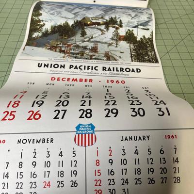1960 Vintage Union Pacific Railroad Calendar