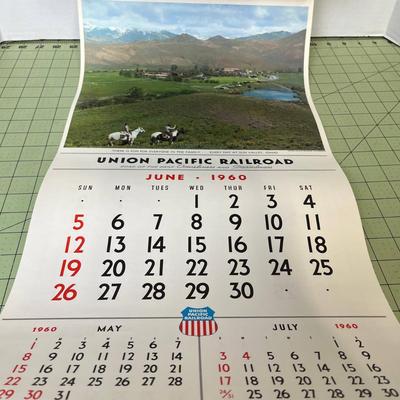 1960 Vintage Union Pacific Railroad Calendar