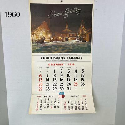 1960 Vintage Union Pacific Railroad Calendar