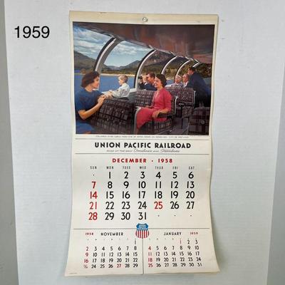 1959 Vintage Union Pacific Railroad Calendar