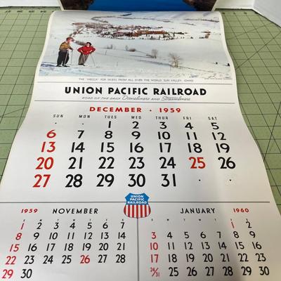 1959 Vintage Union Pacific Railroad Calendar