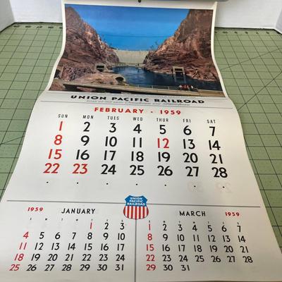 1959 Vintage Union Pacific Railroad Calendar