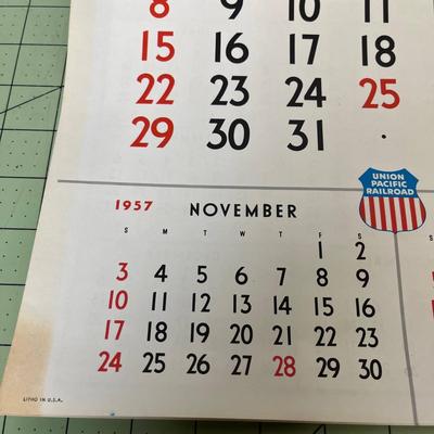 1958 Vintage Union Pacific Railroad Calendar