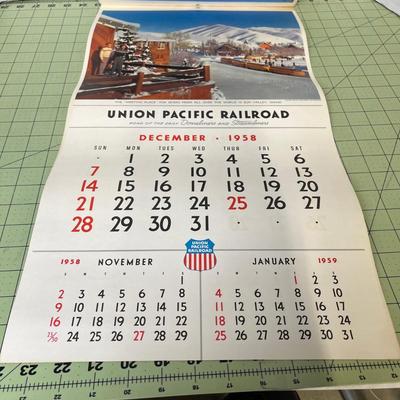 1958 Vintage Union Pacific Railroad Calendar