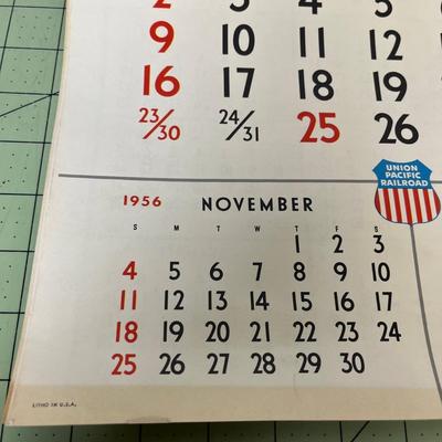 1957 Vintage Union Pacific Railroad Calendar