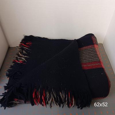 Black, Red, and Tan Plaid Throw Blanket