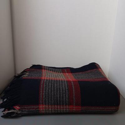 Black, Red, and Tan Plaid Throw Blanket