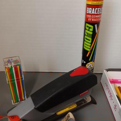 Ruler, Measuring Tape, Stapler Scissors, Pens & Pencils, Glow Bracelets