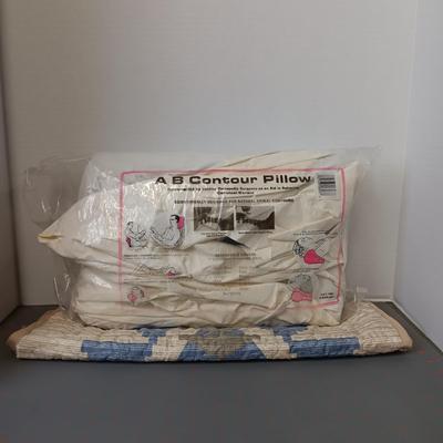 A B Contour Pillow with Cases and Quilted Pillow Case