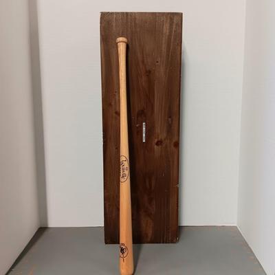 West Elm Floating Shelf and Little Slugger Wooden Bat