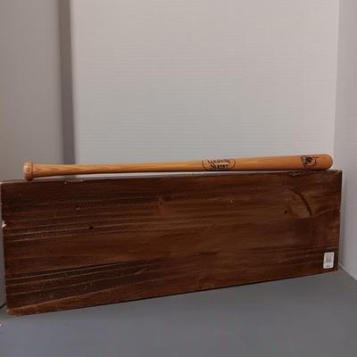 West Elm Floating Shelf and Little Slugger Wooden Bat