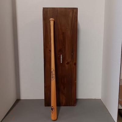 West Elm Floating Shelf and Little Slugger Wooden Bat