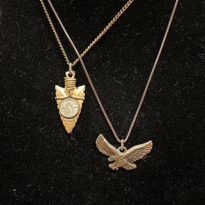 2 necklaces Eagle and arrowhead