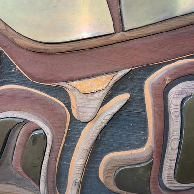1950 Large Mixed Woods and Metal Artwork by Dick Fichter