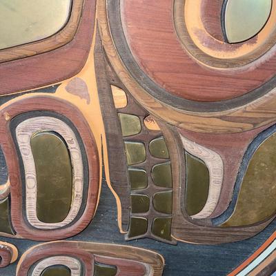 1950 Large Mixed Woods and Metal Artwork by Dick Fichter