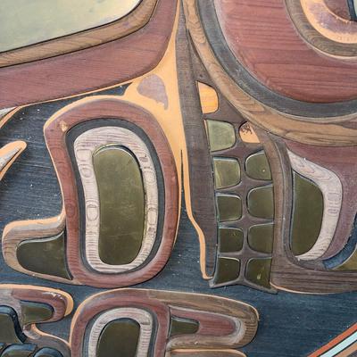 1950 Large Mixed Woods and Metal Artwork by Dick Fichter