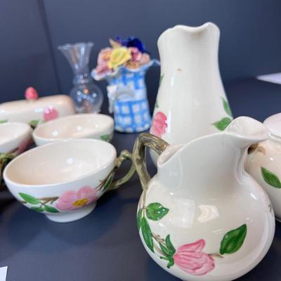 Franciscan Desert Rose 1940 ceramics cups, pitchers