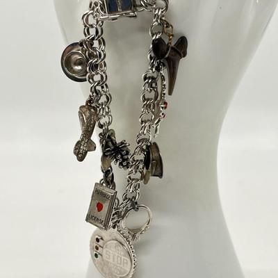 Lot 337J: American Sterling Vintage Charm Bracelet