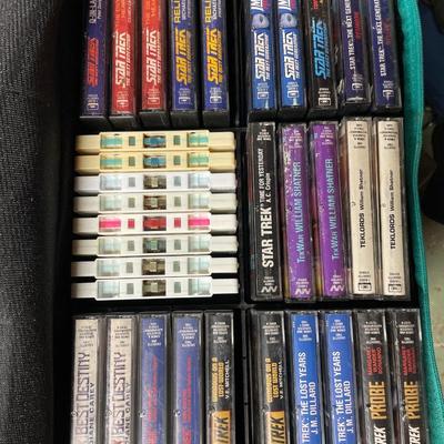3 shelves of cassette tapes