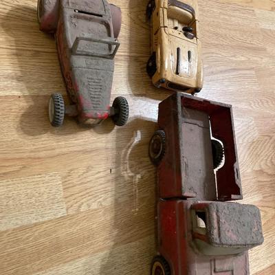 Vintage truck, wood car and sports car