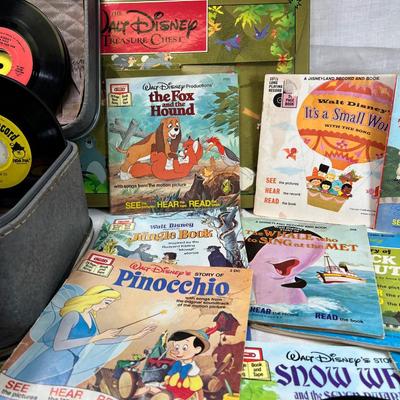 Children's 45 Vinyl records and books