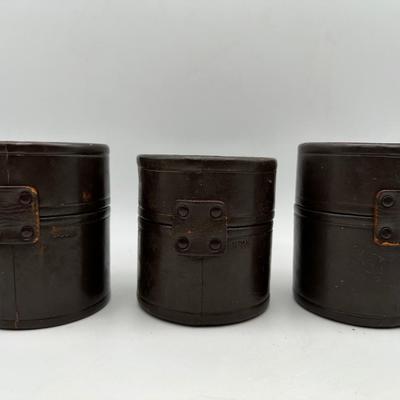 Vintage Nippon Kogaku Tokyo Leather Boxes for Lens